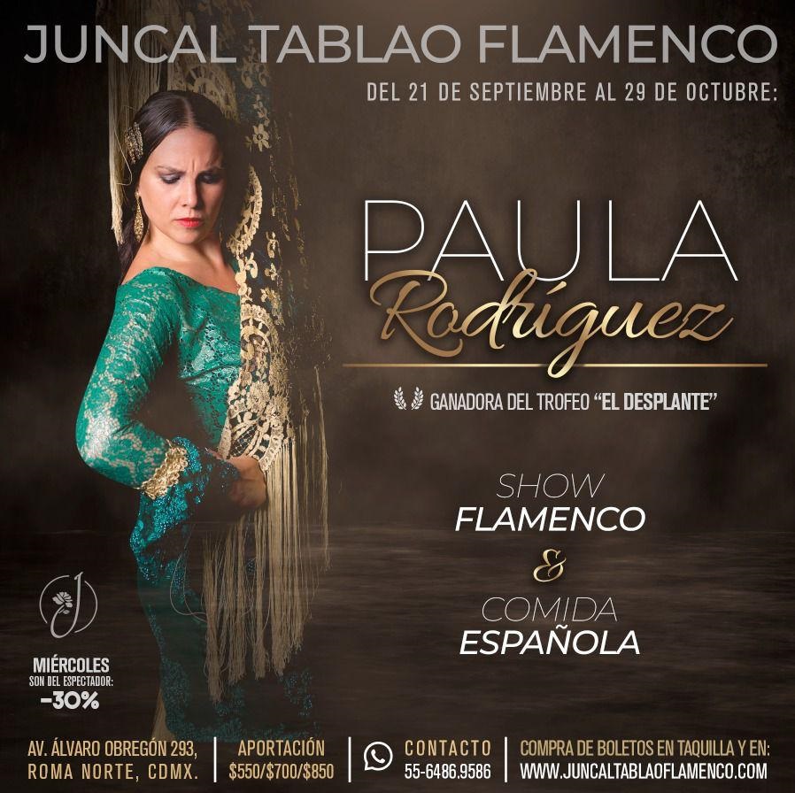 Temporada en Juncal Tablao Flamenco con PAULA RODRÍGUEZ ganadora del trofeo “El Desplante”