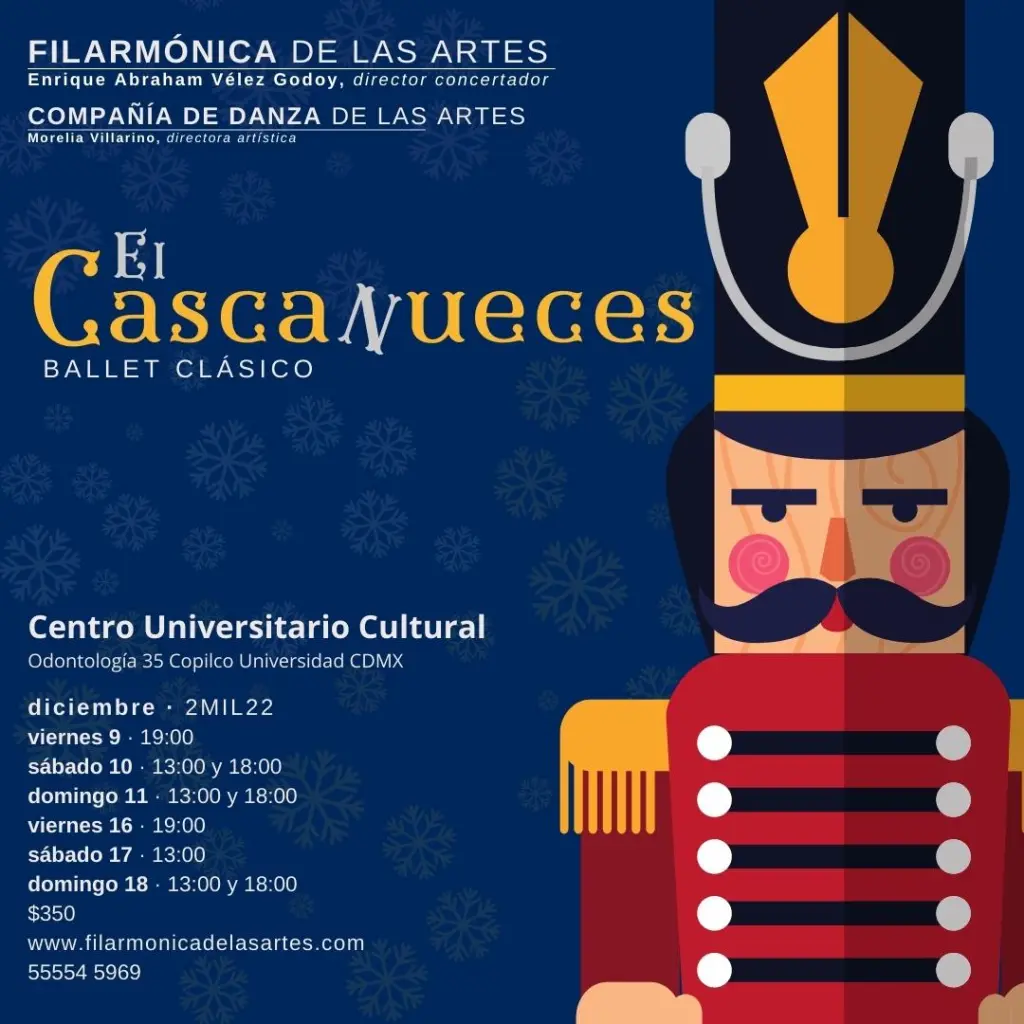 El Cascanueces interpretado por la Filarmónica de las Artes en el Centro Universitario Cultural CDMX